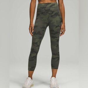 Lululemon Wunder Train High-Rise Crop 23” Heritage 365 Camo Green Size 12